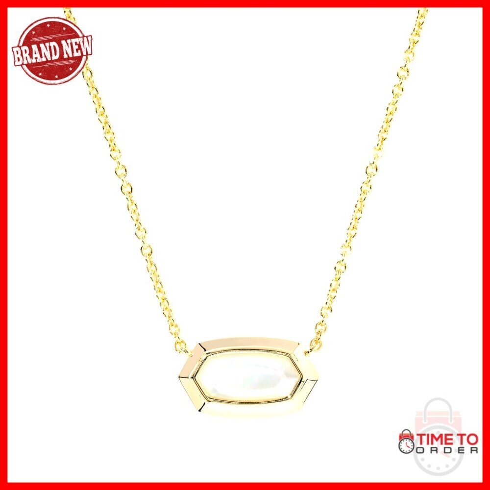 Gold Plated Brass Pendant Necklace Elegant Minimal Chic Cable Chain Lobster